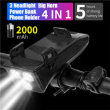 West Biking Phone Holder and Rechargeable Bike Light Mount