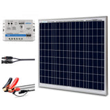 ACOPOWER 50W 12V Solar Charger Kit, 10A Charge Controller with