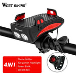 West Biking Phone Holder and Rechargeable Bike Light Mount